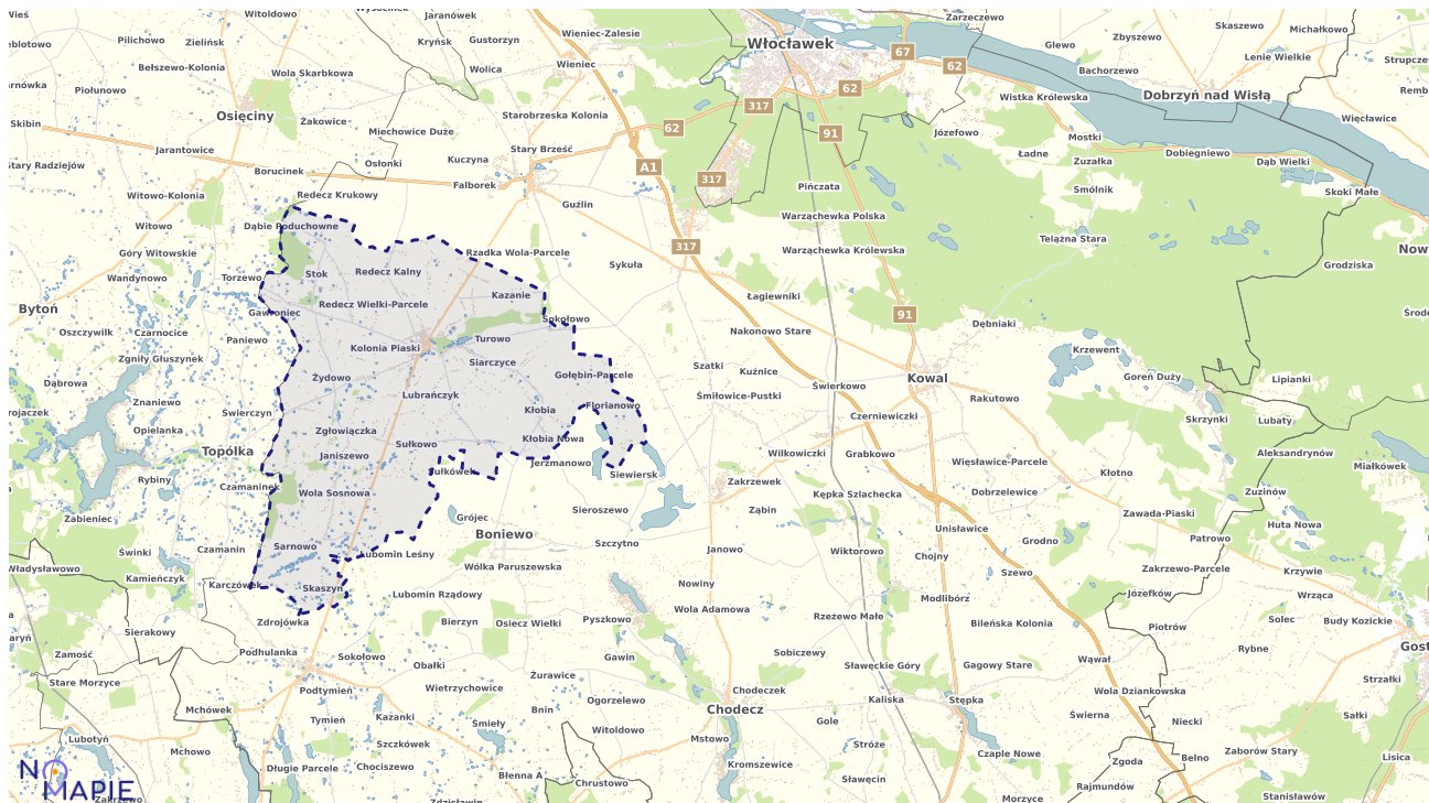 Mapa obszarów ochrony przyrody Lubrańca